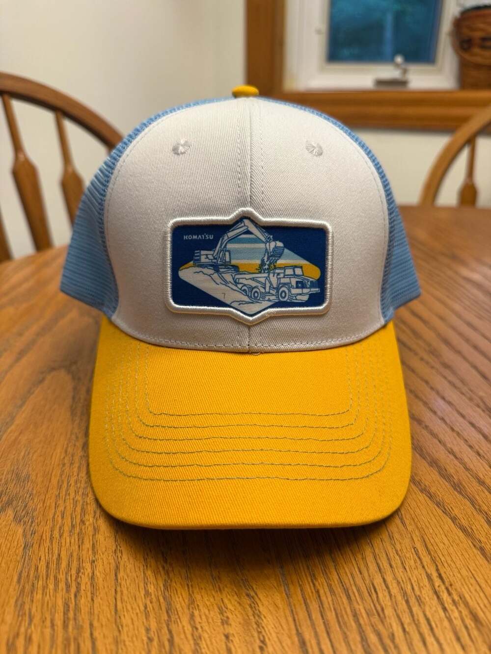 Komatsu Heavy Equipment Machinery Construction Logo Trucker Mesh Snapback Hat